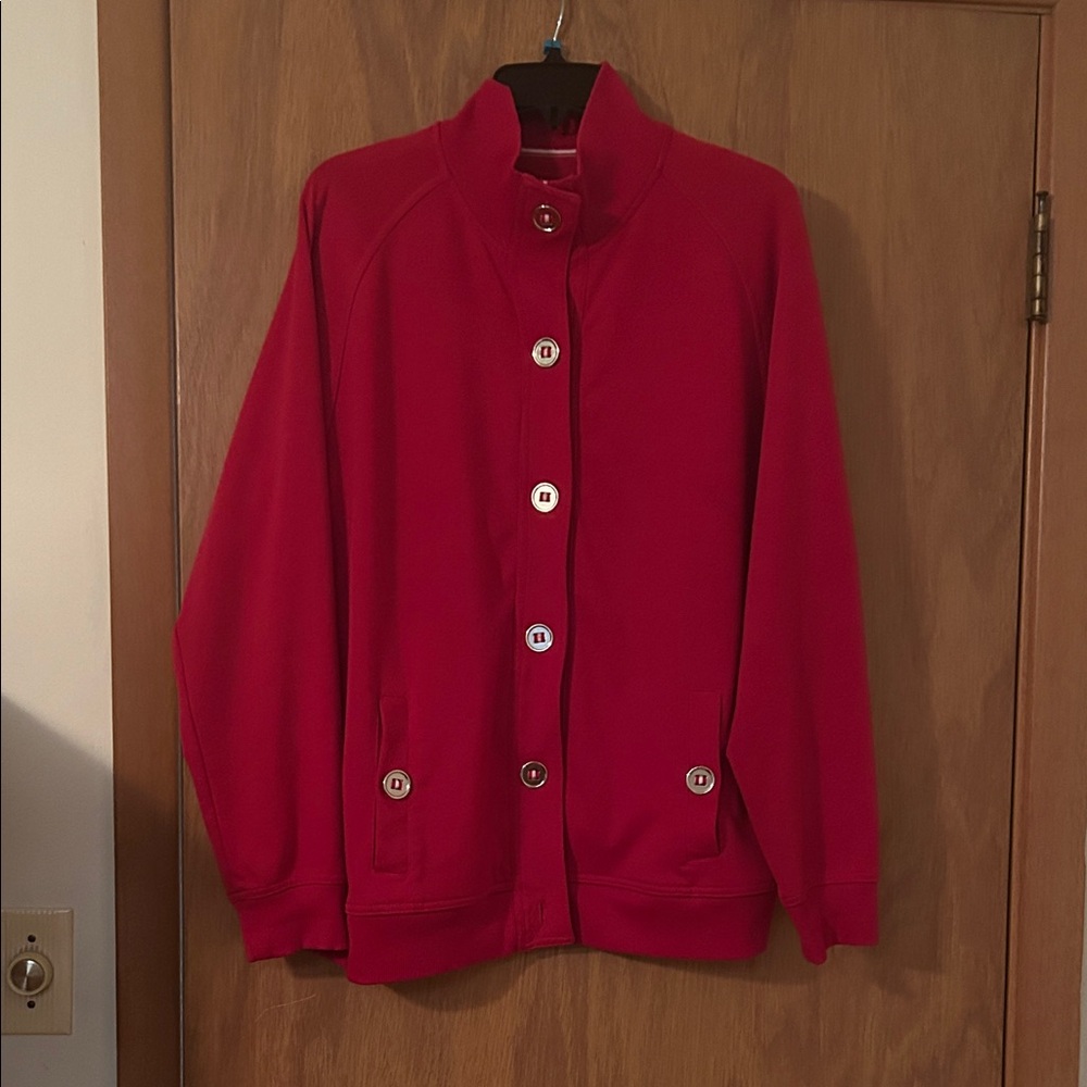 Allison Daley Vibrant Red Bomber Jacket
